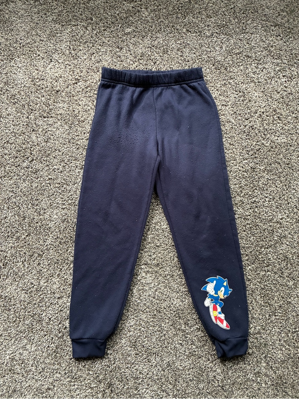 Sonic the Hedgehog Boy’s Blue Logo Sweatpants, Size 7